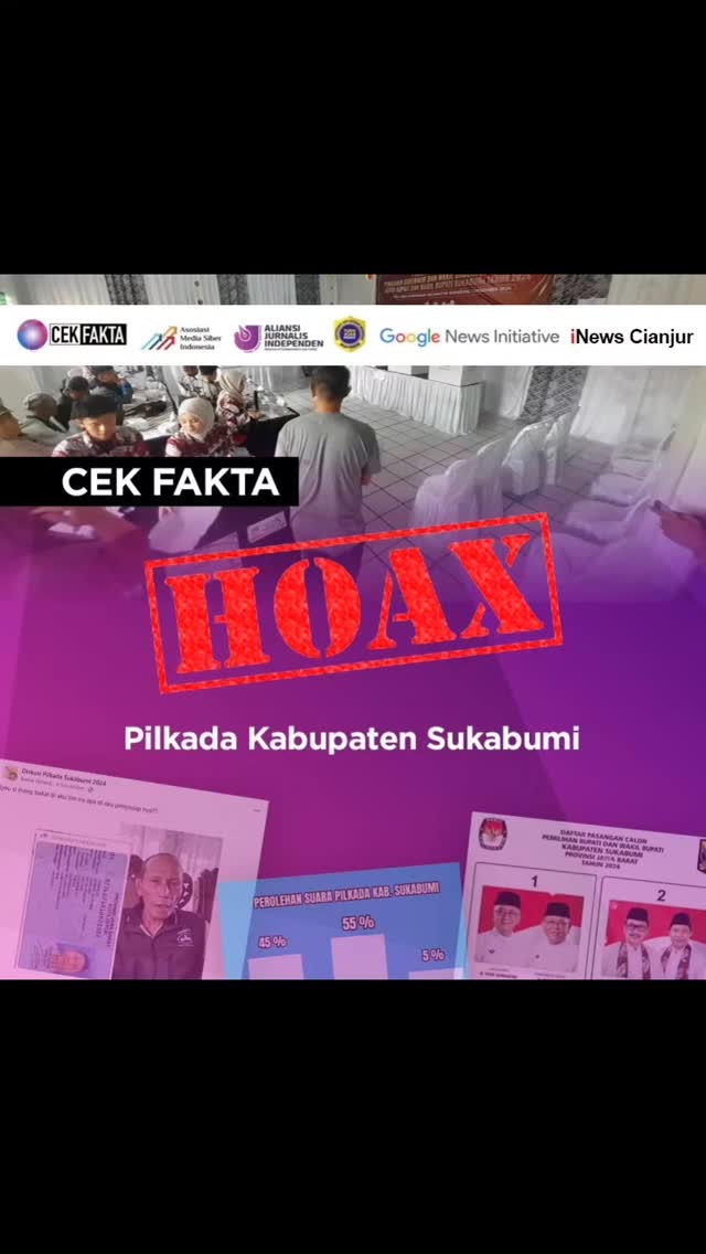 Rekapitulasi Hoax Pilkada Kabupaten Sukabumi yang Dilaporkan ke Penyelenggara Pilkada