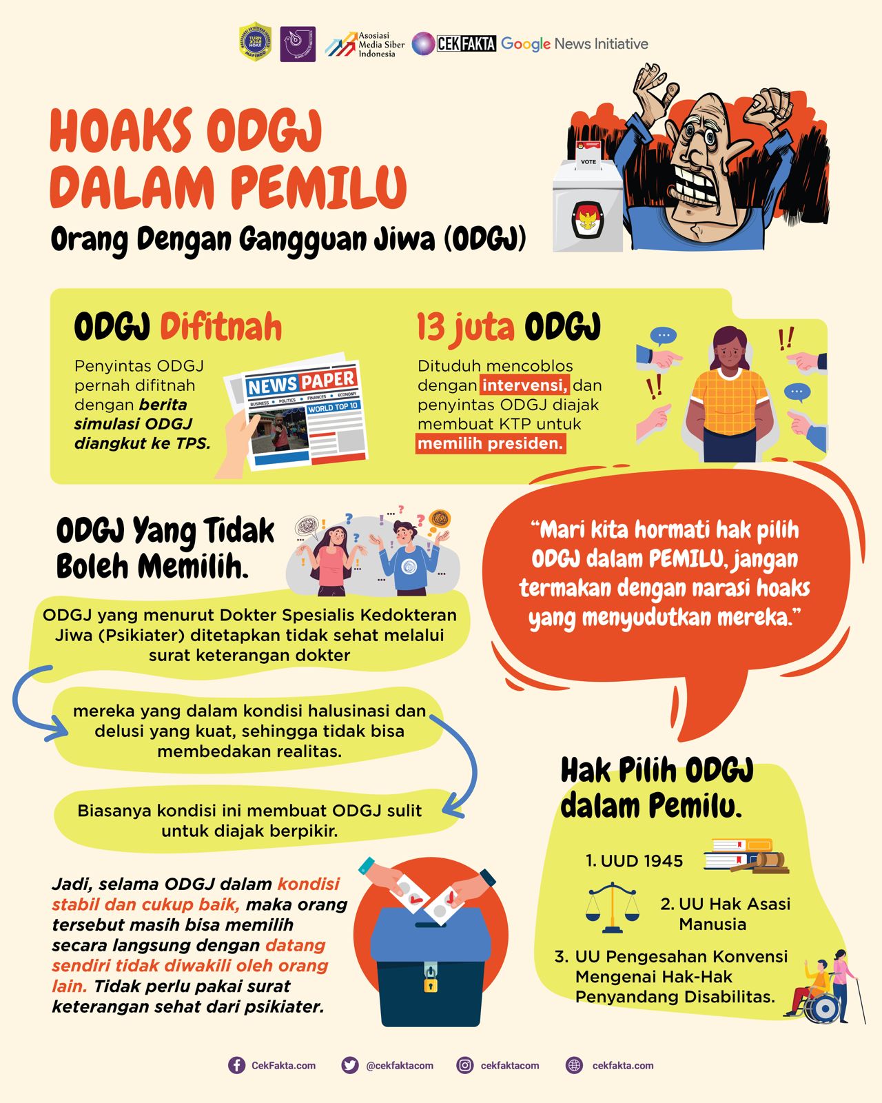 HOAKS YANG SERING BEREDAR JELANG PEMILU "ODGJ DIINTERVENSI DALAM MEMILIH"